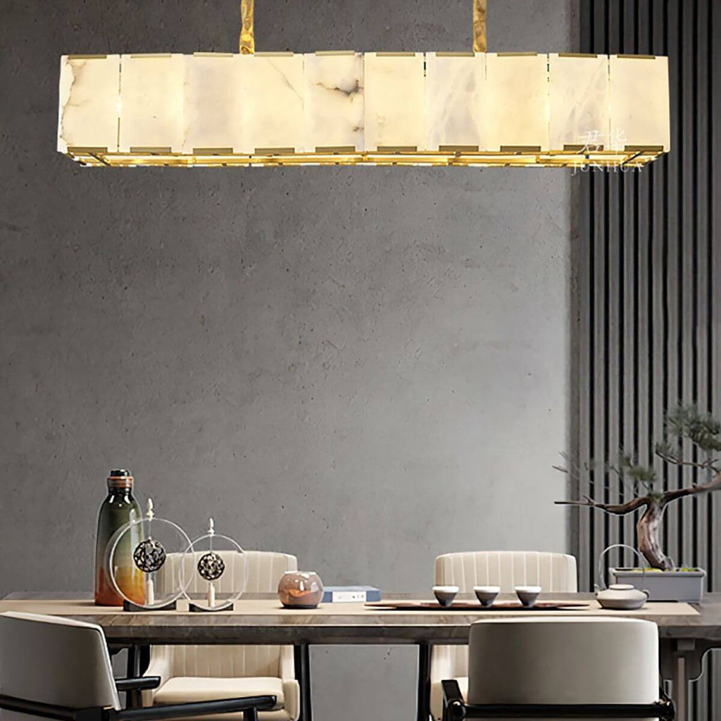 Round Alabaster Chandelier