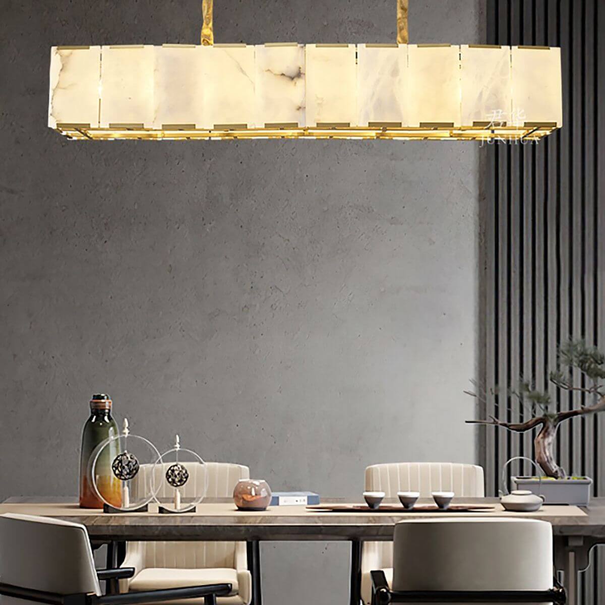 Round Alabaster Chandelier