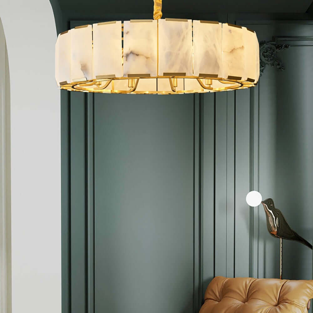 Round Alabaster Chandelier