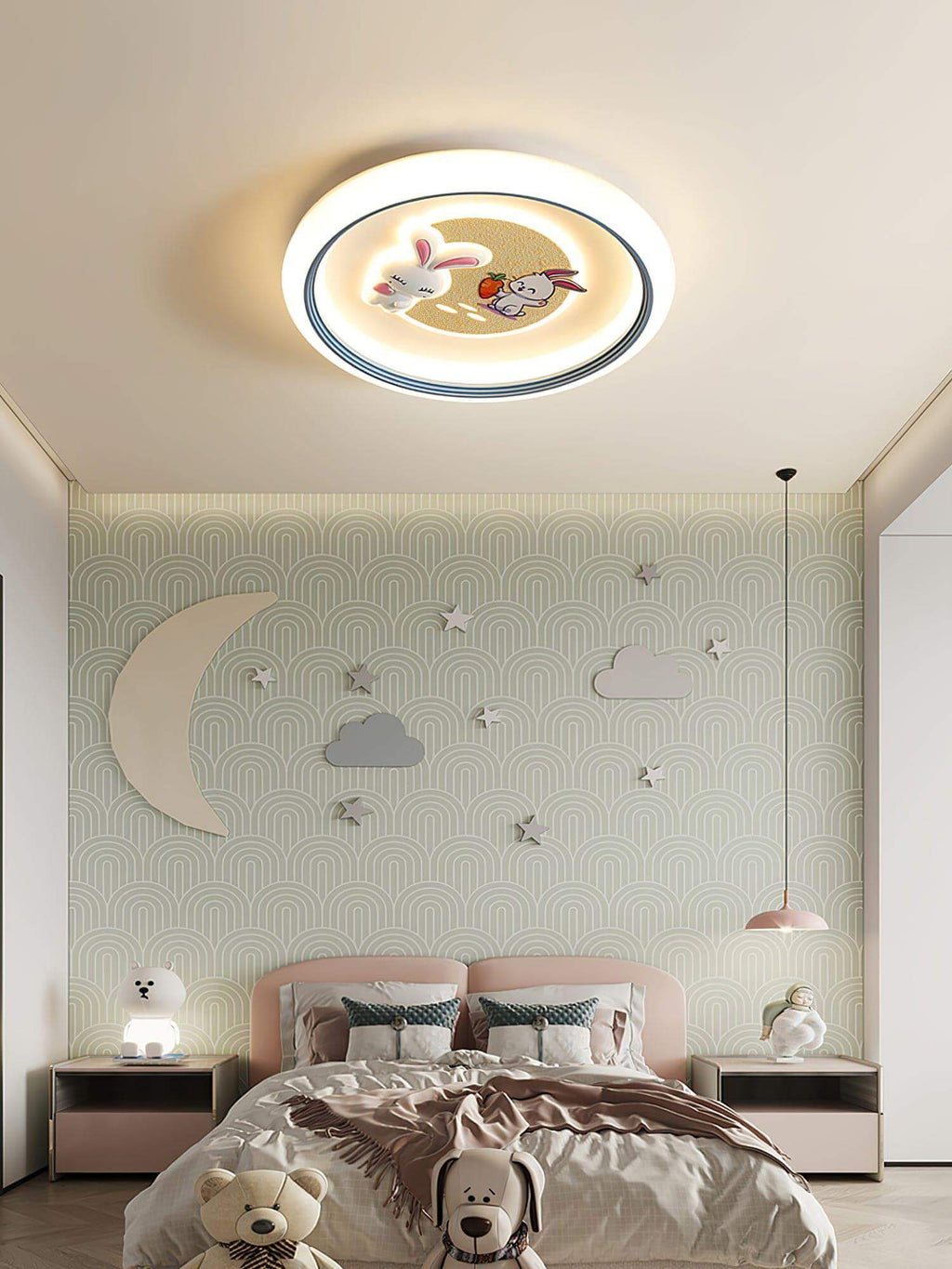 Round Bunny Ceiling Lamp