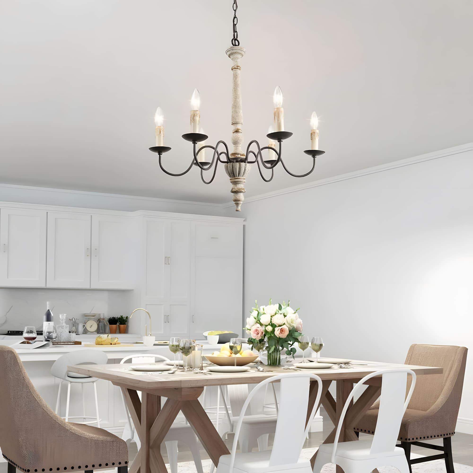 Rustic Candlestick Chandelier