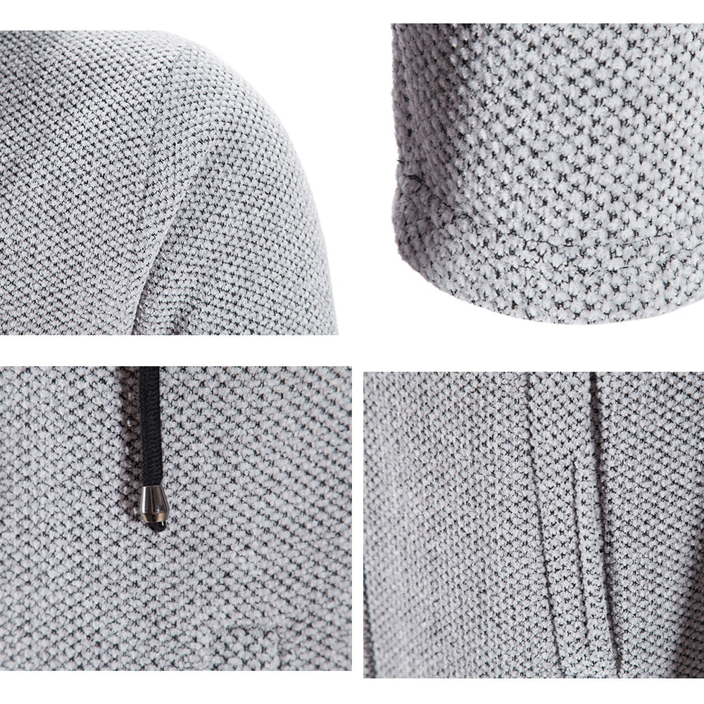 Cashmere Men's Cardigan Chenille Outer Sweater Coat Windbreaker
