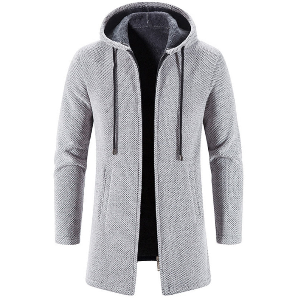 Cashmere Men's Cardigan Chenille Outer Sweater Coat Windbreaker