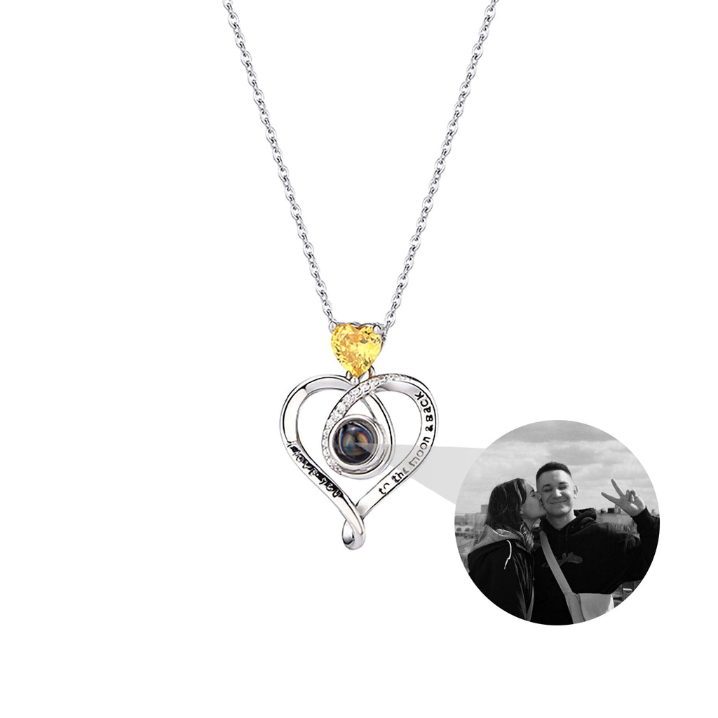 Love with customizable photosProjection Necklace Pendant Jewelry For Lover Girlfriend