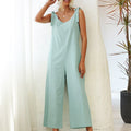 Women's Overalls 2022 Wide Leg Jumpsuit for Women Summer Cotton Backless Romper