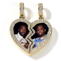 magnetic necklace for couples custom heart photo pendant