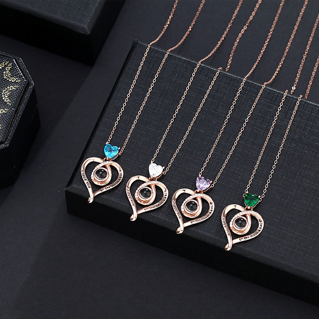 Love with customizable photosProjection Necklace Pendant Jewelry For Lover Girlfriend
