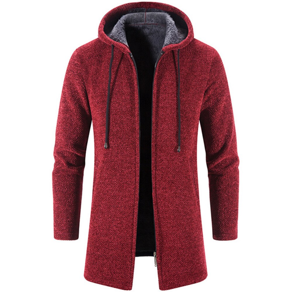Cashmere Men's Cardigan Chenille Outer Sweater Coat Windbreaker