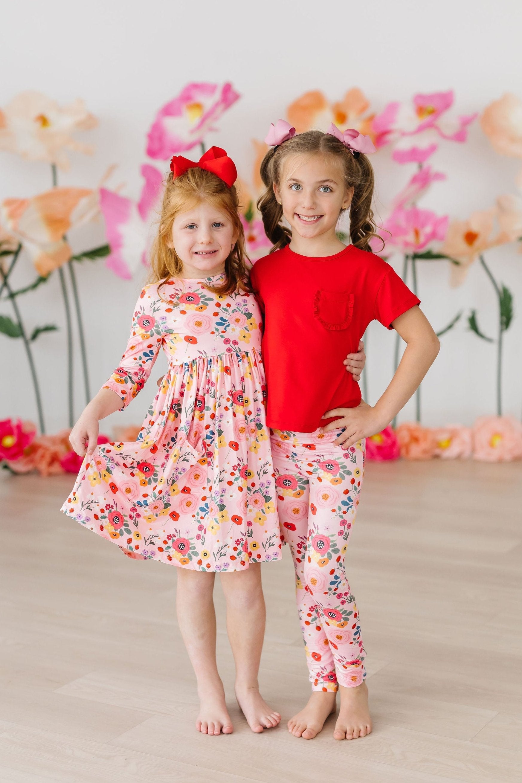 SALE Bouquet Beauty 3/4 Sleeve Pocket Twirl Dress