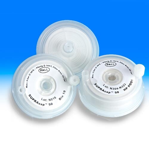PALL SC050PDK5 Supracap 50 depth filter capsule with dual-layer media grade PDK5 (1.5-20 µm retention rating) and luer-lock connections