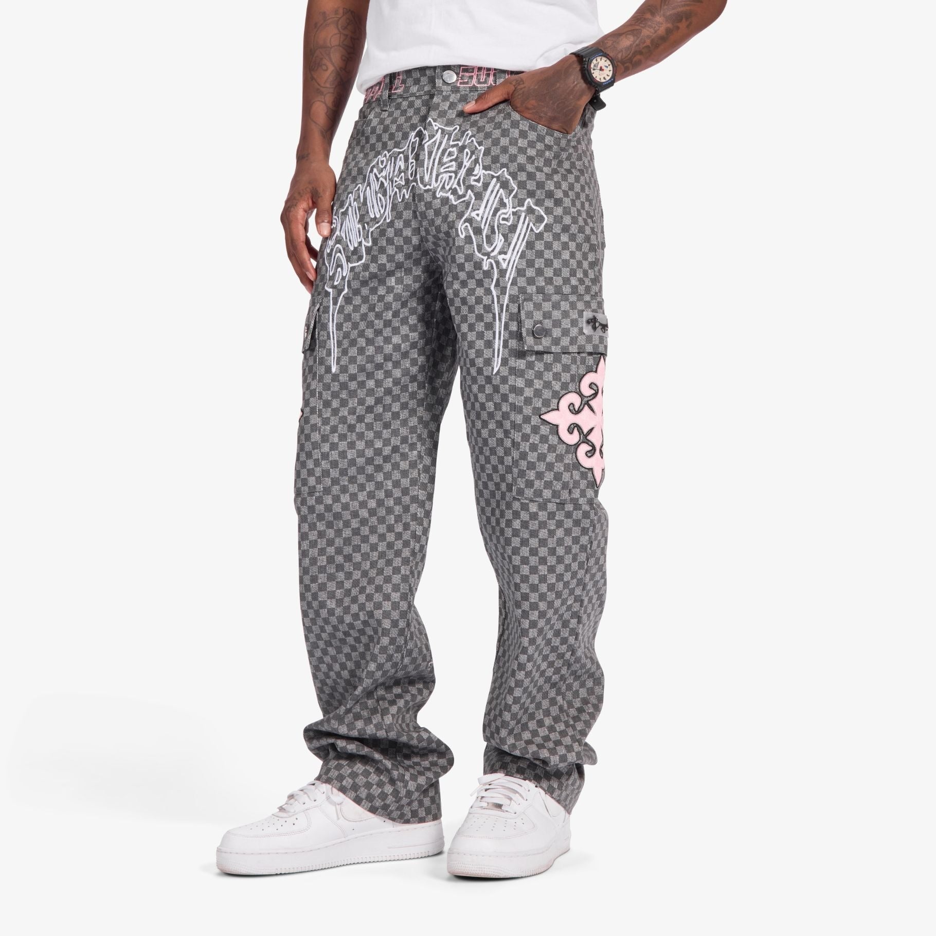 Sugarhill Darling Cargo Pants - Grey Grid