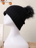 100% Cashmere Rib-Knit Slouchy Beanie With Pom-Pom