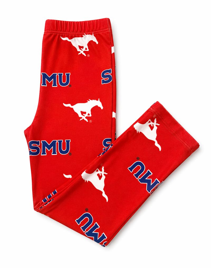 SMU Red Mustang Leggings