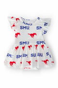 SMU White Mustang Flutter Twirl Bodysuit