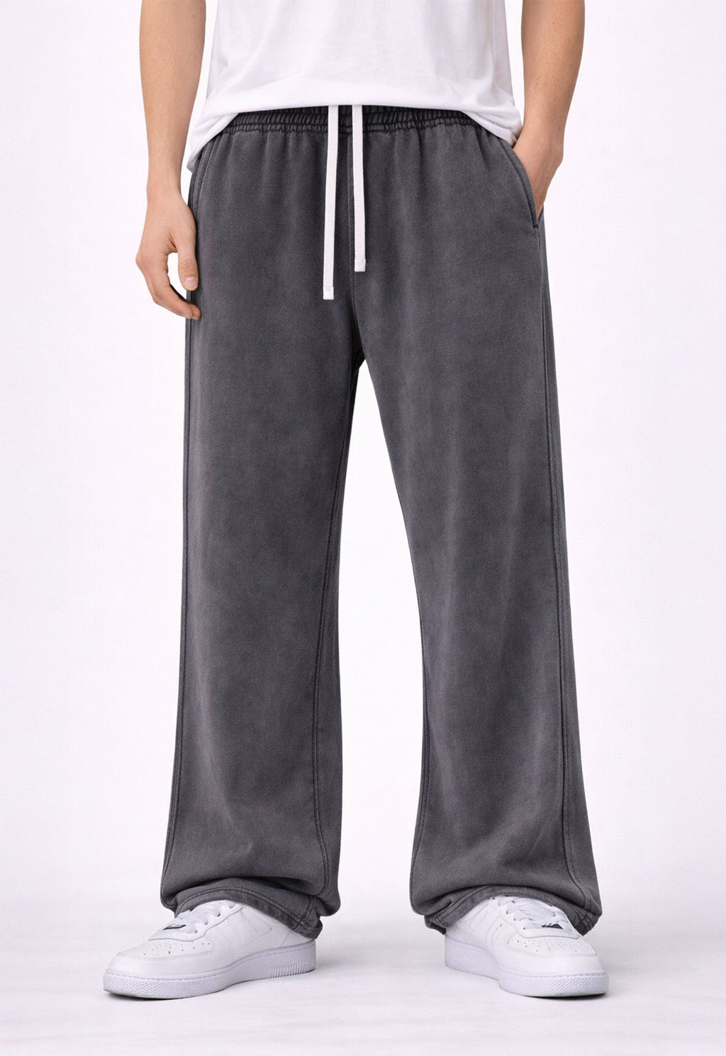 CHARCOAL OVER-DYE SWEATPANTS