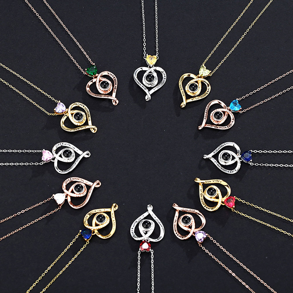 Love with customizable photosProjection Necklace Pendant Jewelry For Lover Girlfriend