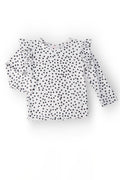 Scattered Dot L/S Ruffle Tee
