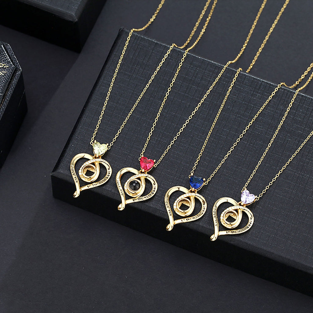 Love with customizable photosProjection Necklace Pendant Jewelry For Lover Girlfriend