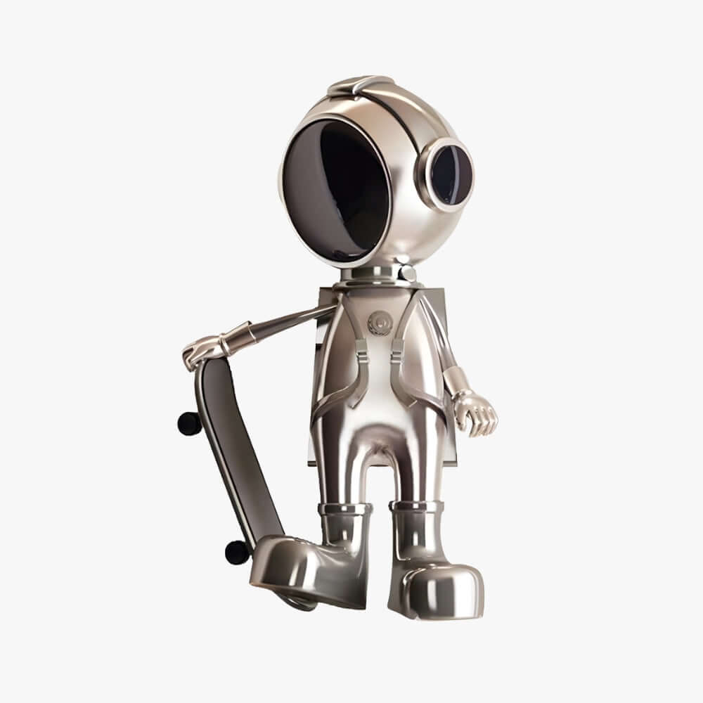 Skateboarding Astronaut Sculpture
