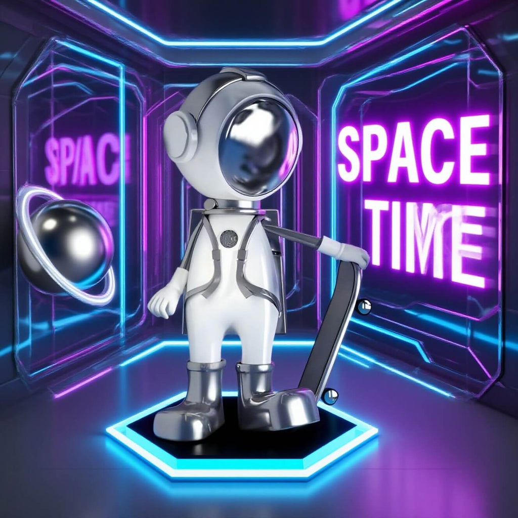 Skateboarding Astronaut Sculpture