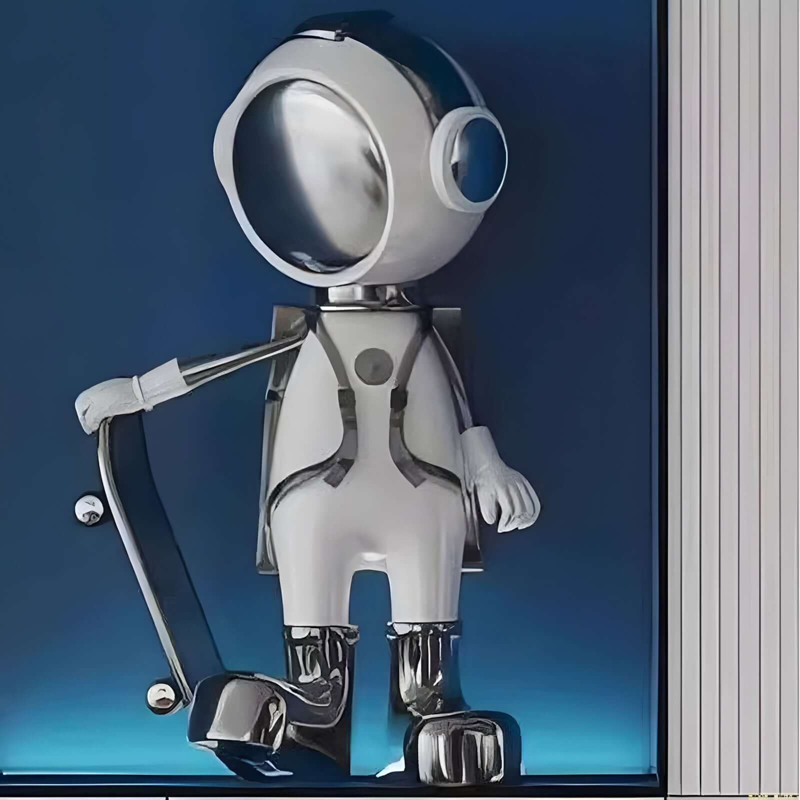 Skateboarding Astronaut Sculpture