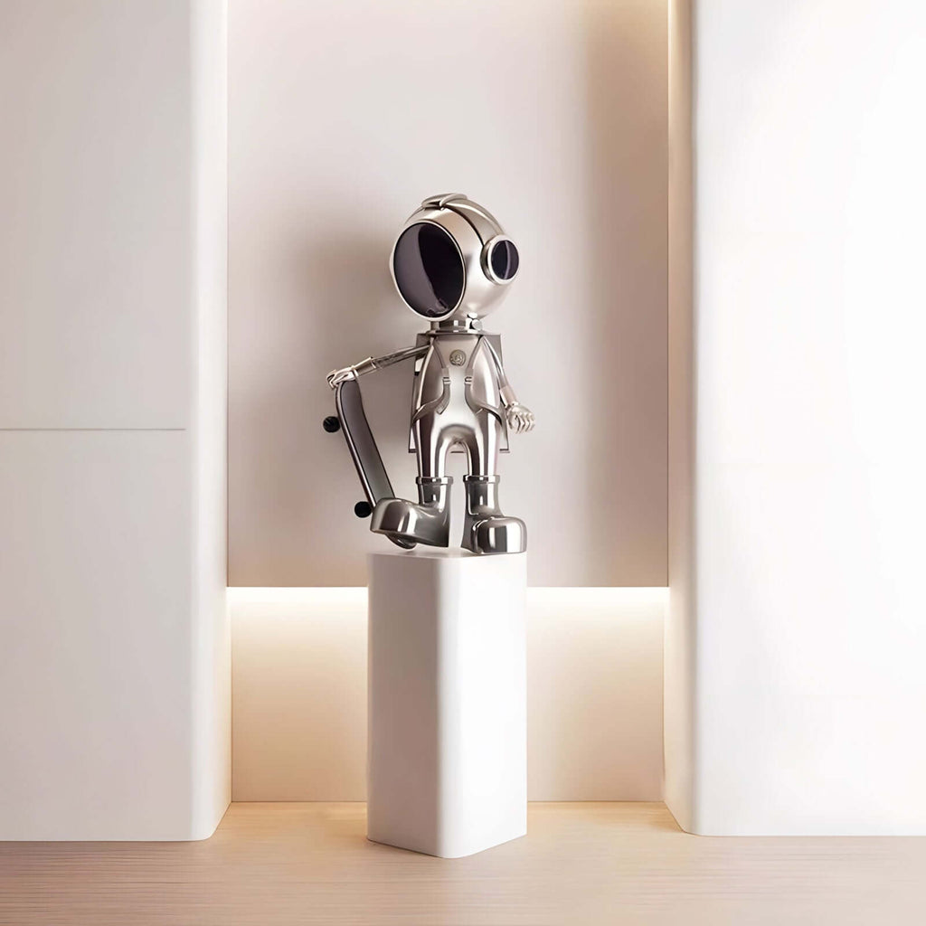 Skateboarding Astronaut Sculpture