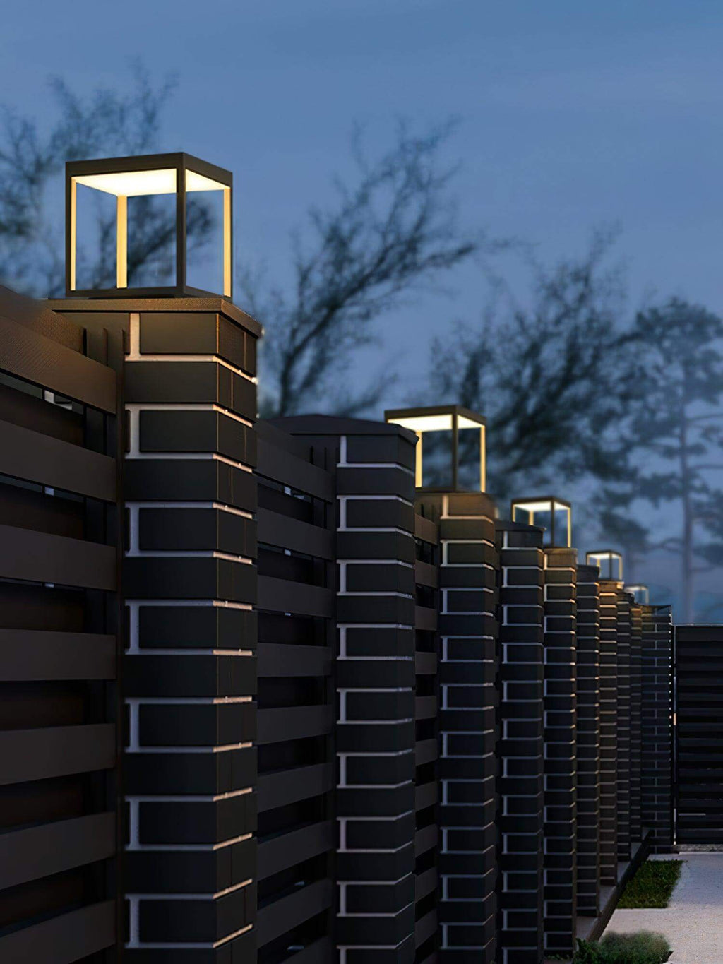 Square Fence Post Garden Light