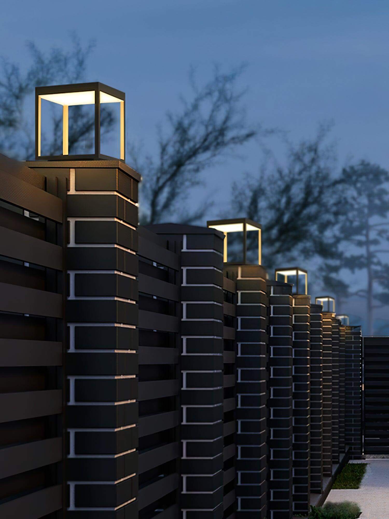 Square Fence Post Garden Light
