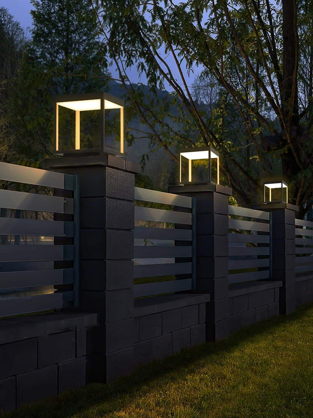 Square Fence Post Garden Light