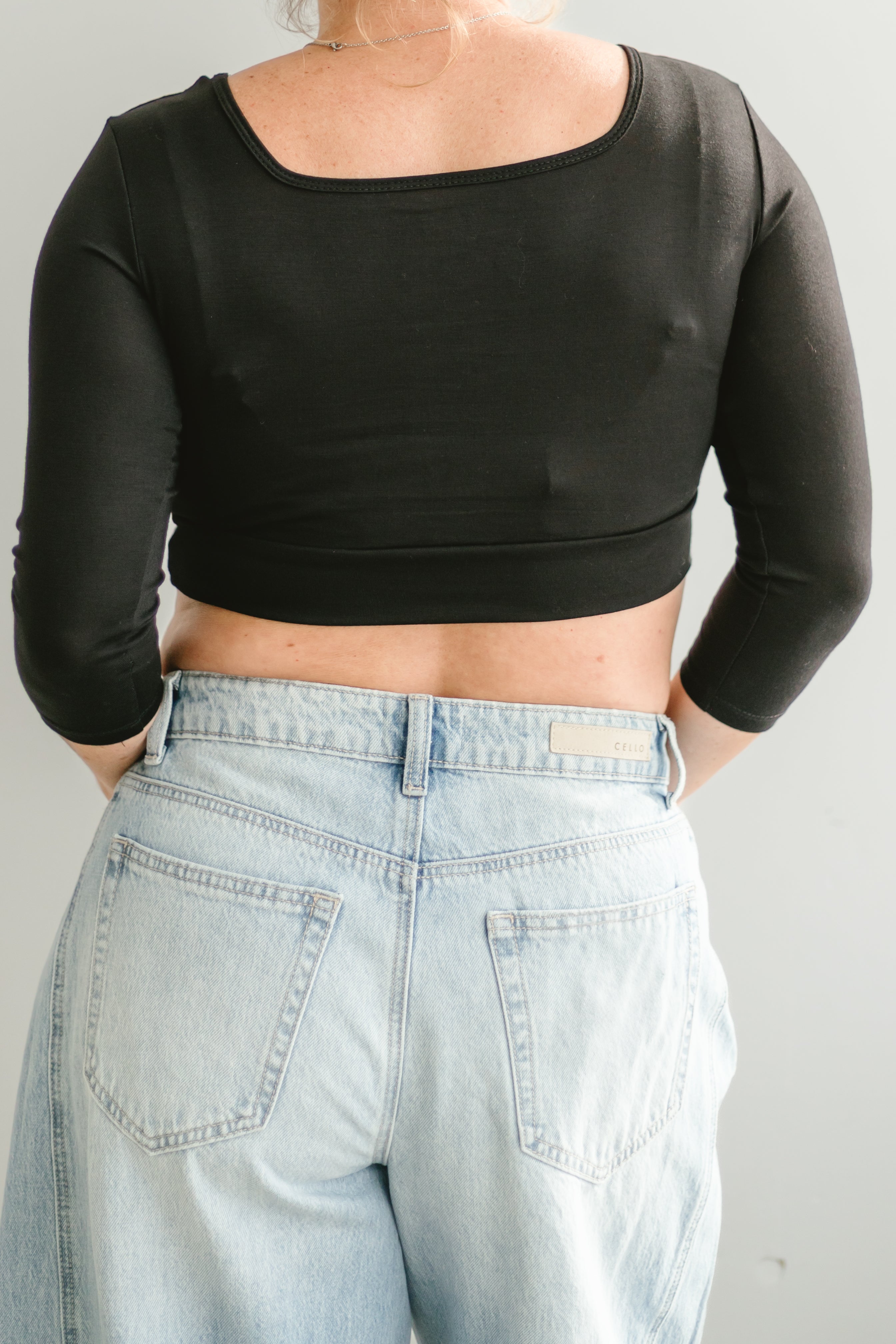 Halftee Square Neck 3/4 Sleeve