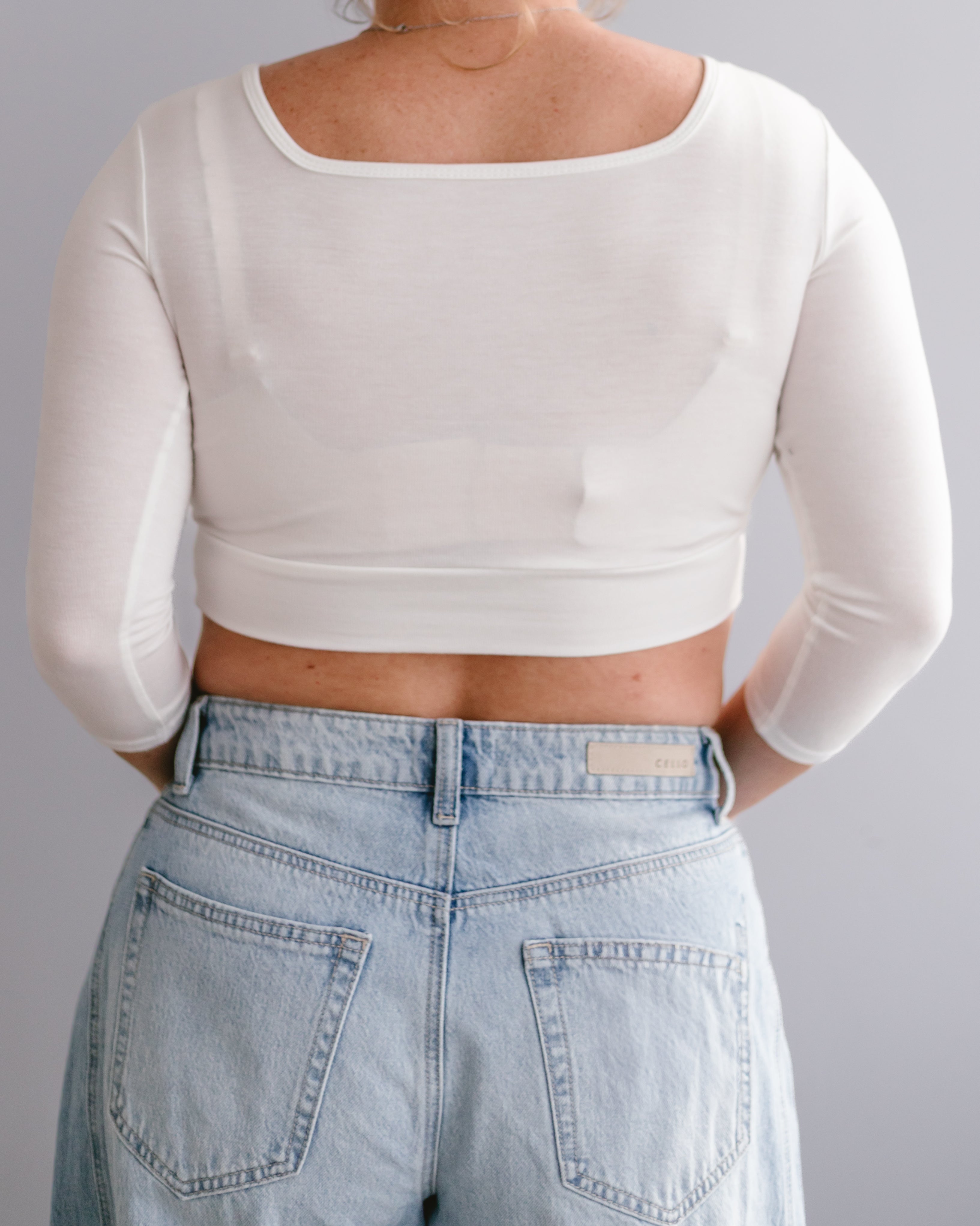 Halftee Square Neck 3/4 Sleeve