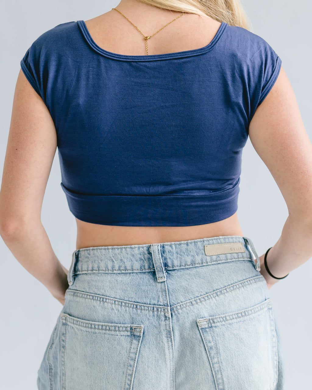 Square Neck Basic Cap Sleeve