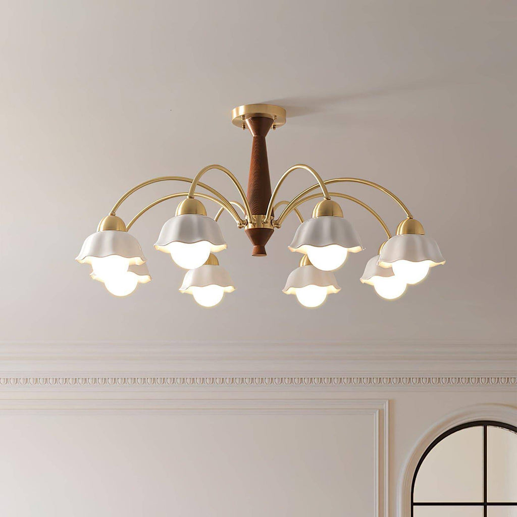 Swedish Modern Brass Chandelier