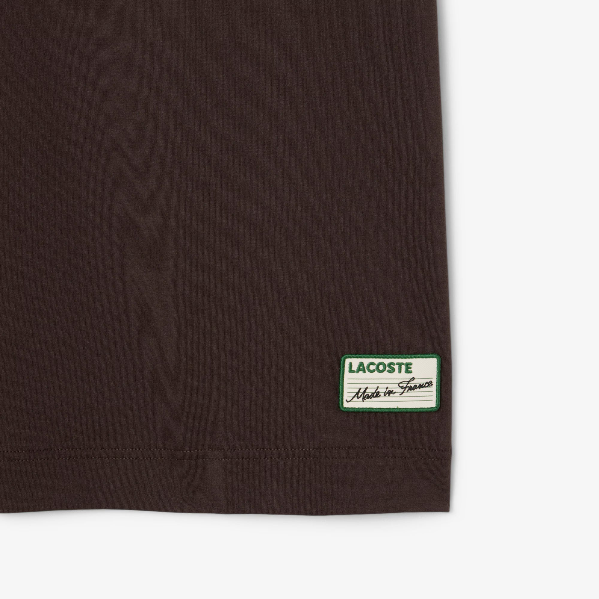 Lacoste Made in France Stripe Neck Tee - Black