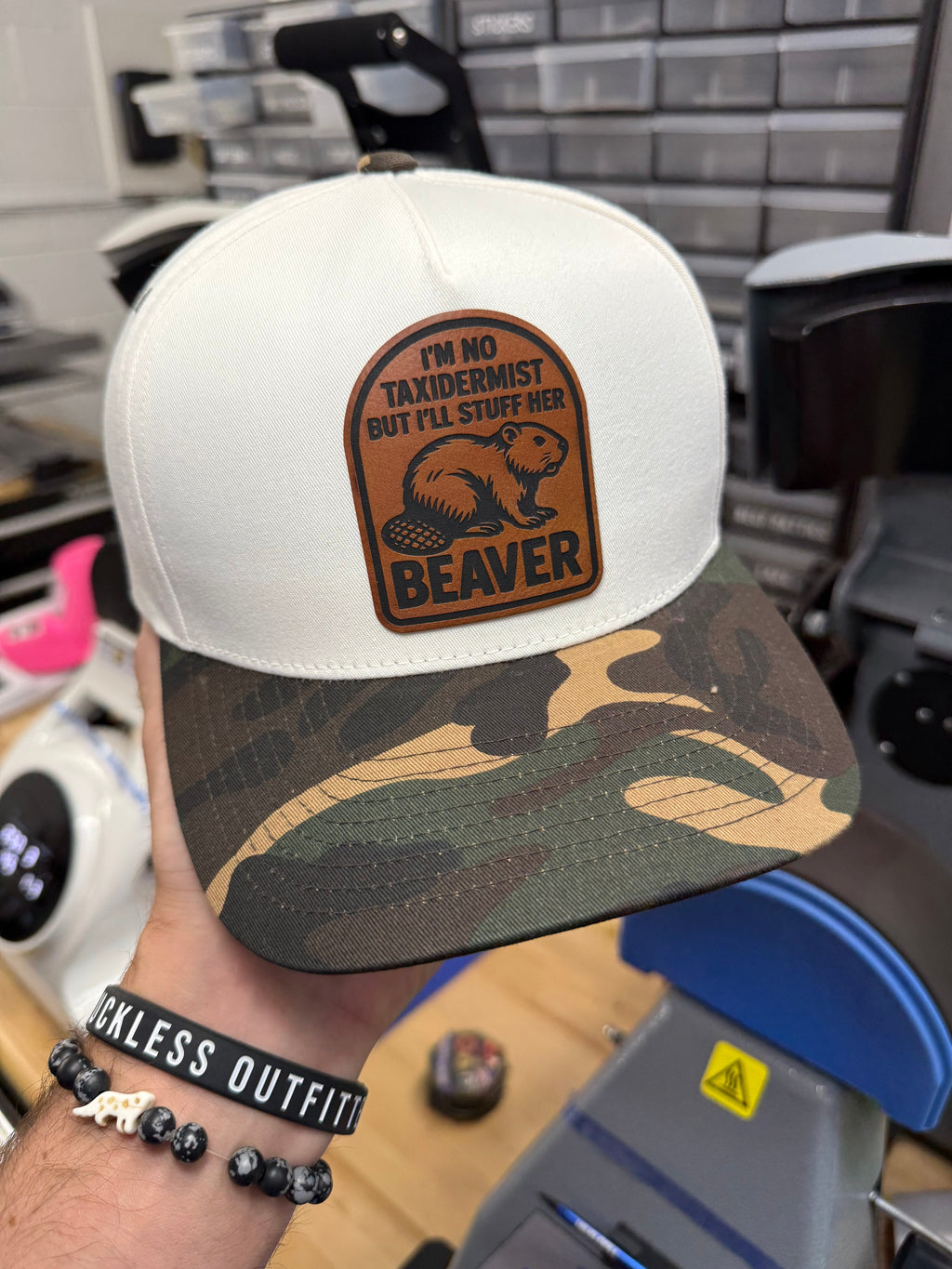Taxidermist | Camo Leather Patch Snapback