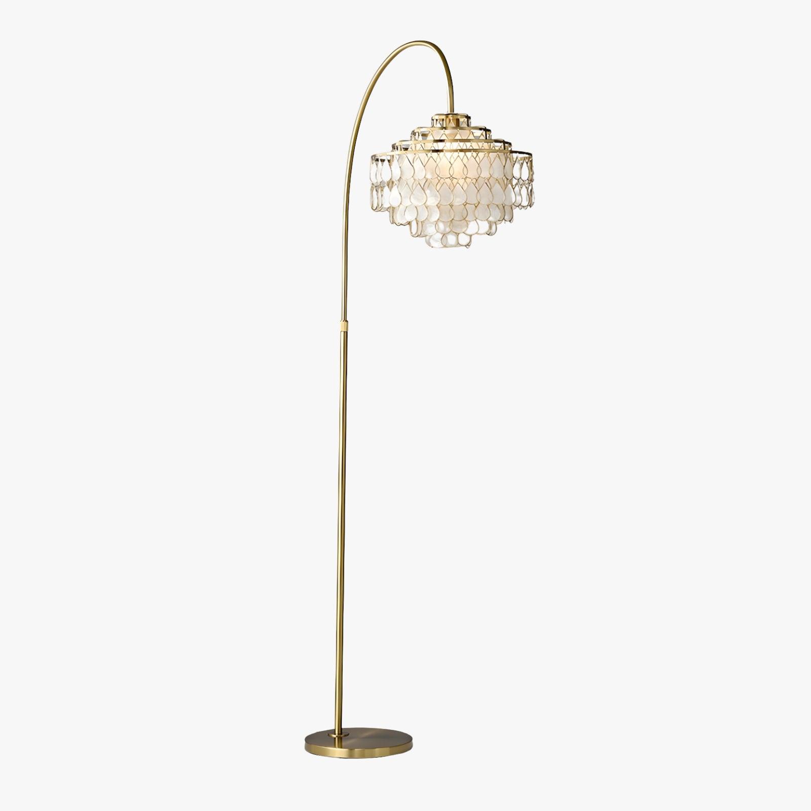Teardrops Shell Arc Floor Lamp