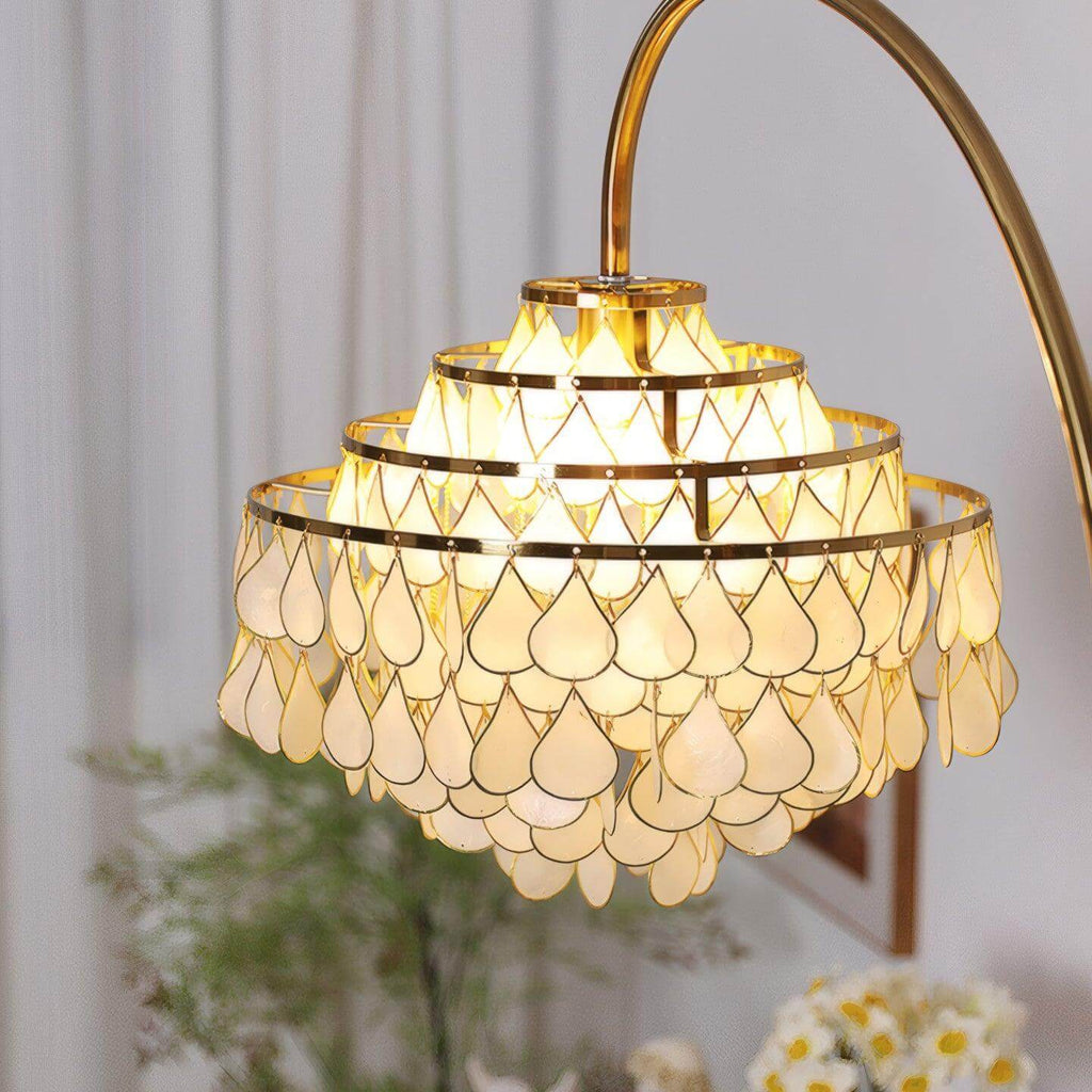Teardrops Shell Arc Floor Lamp