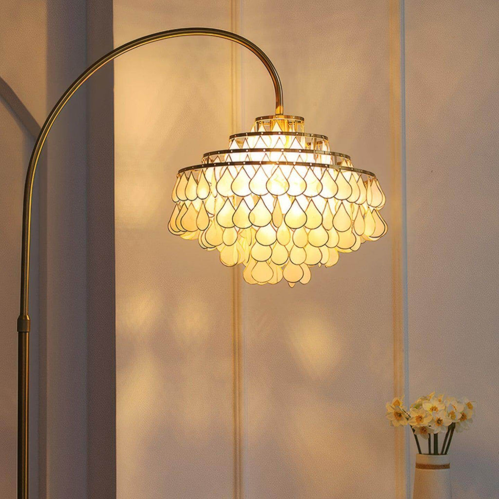 Teardrops Shell Arc Floor Lamp