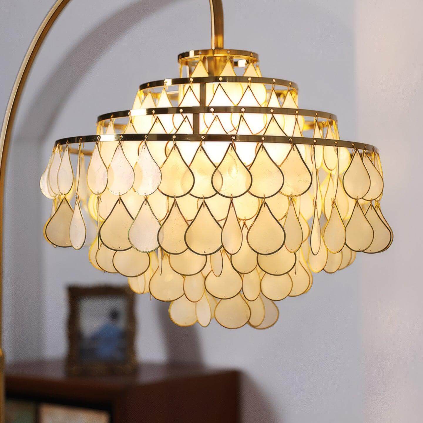 Teardrops Shell Arc Floor Lamp