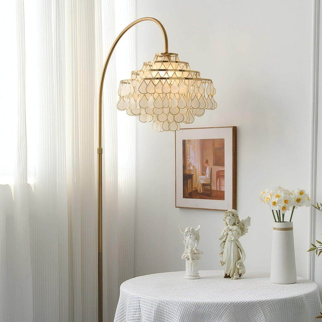 Teardrops Shell Arc Floor Lamp