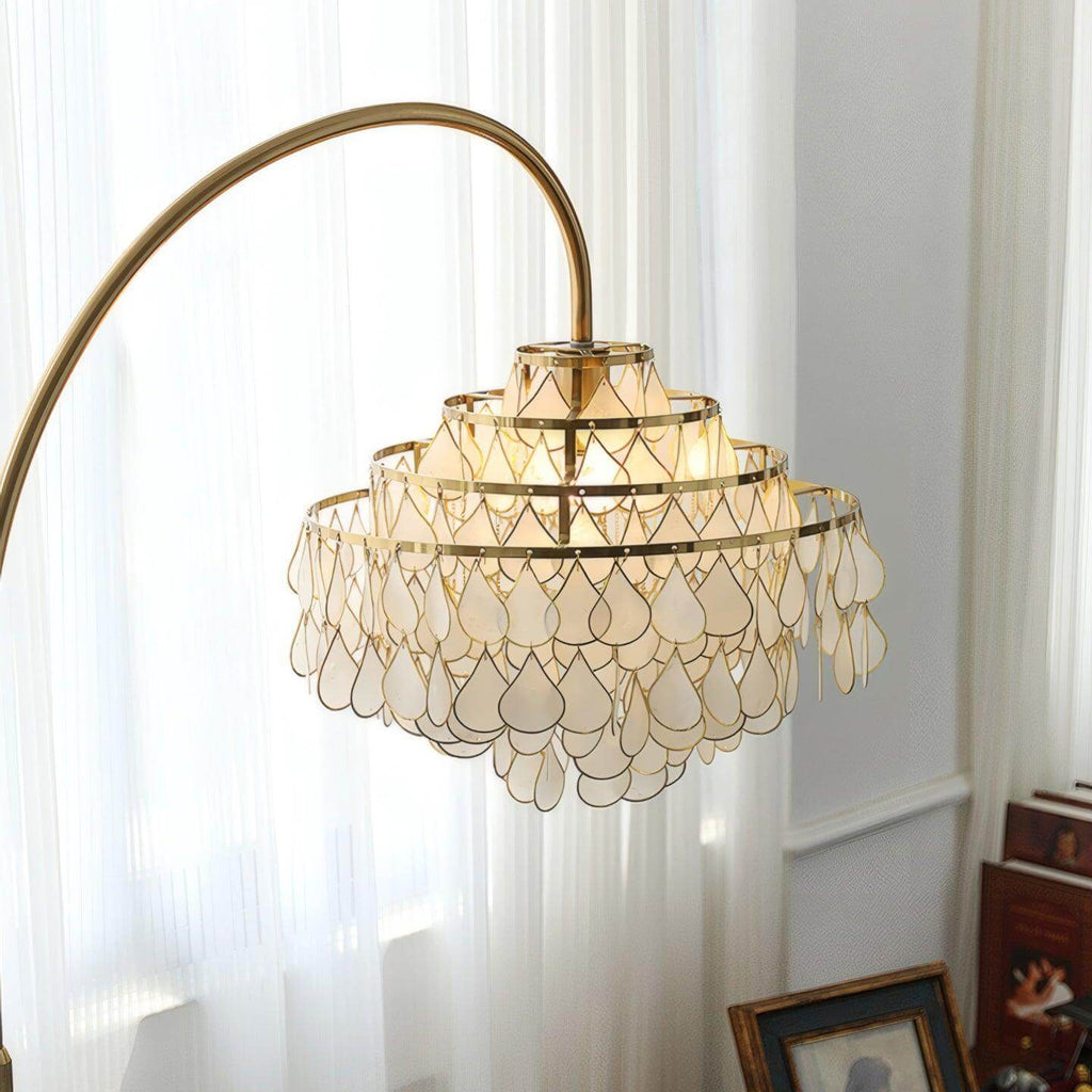 Teardrops Shell Arc Floor Lamp