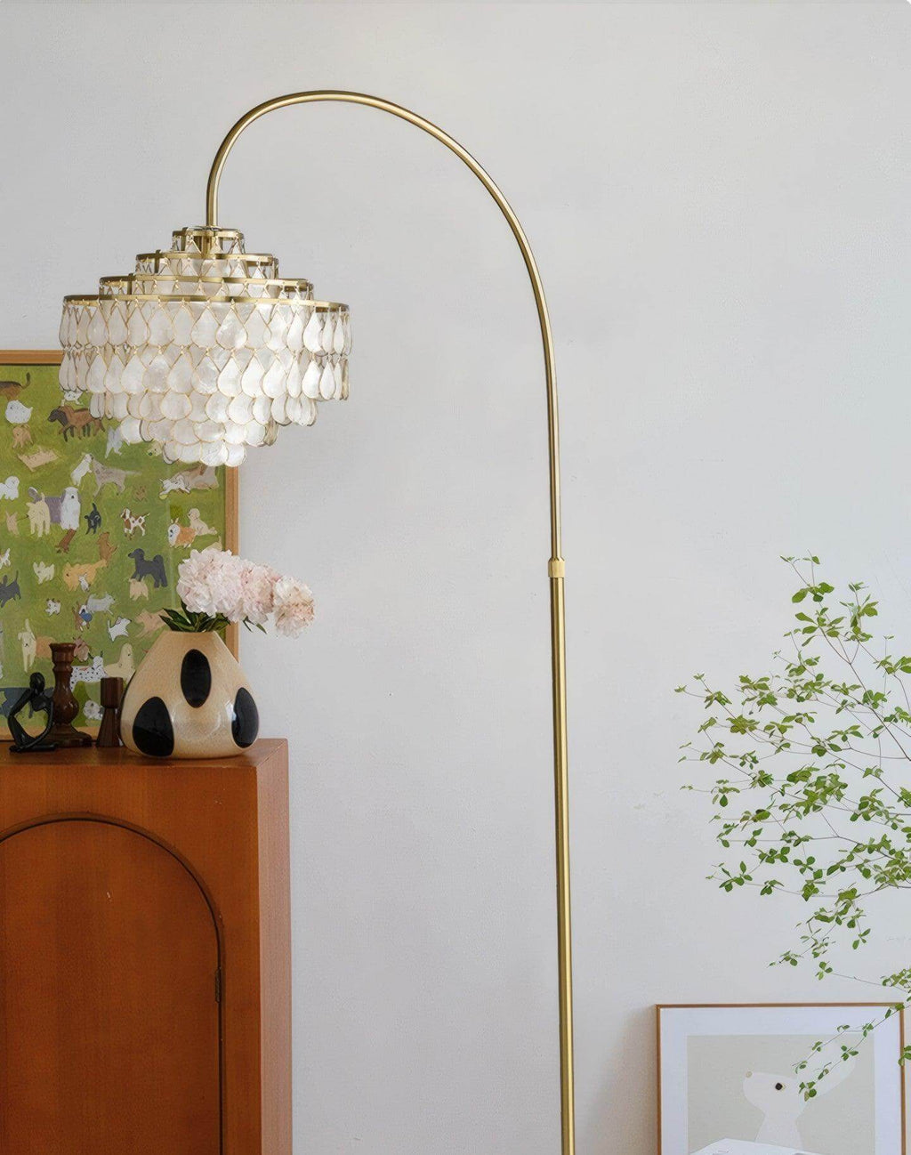 Teardrops Shell Arc Floor Lamp