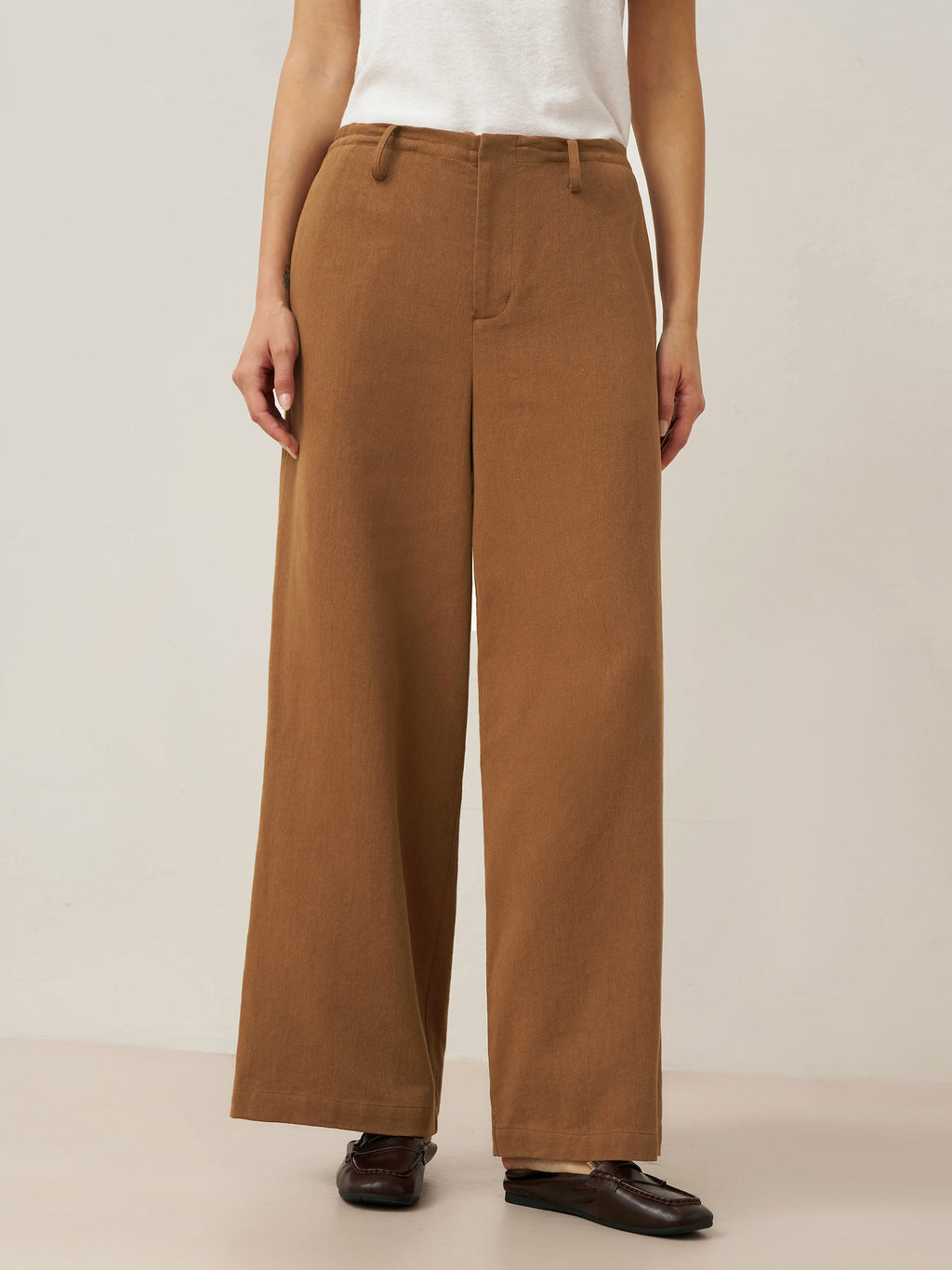 Lyocell Linen Drawstring Straight Leg Pants RACHEL