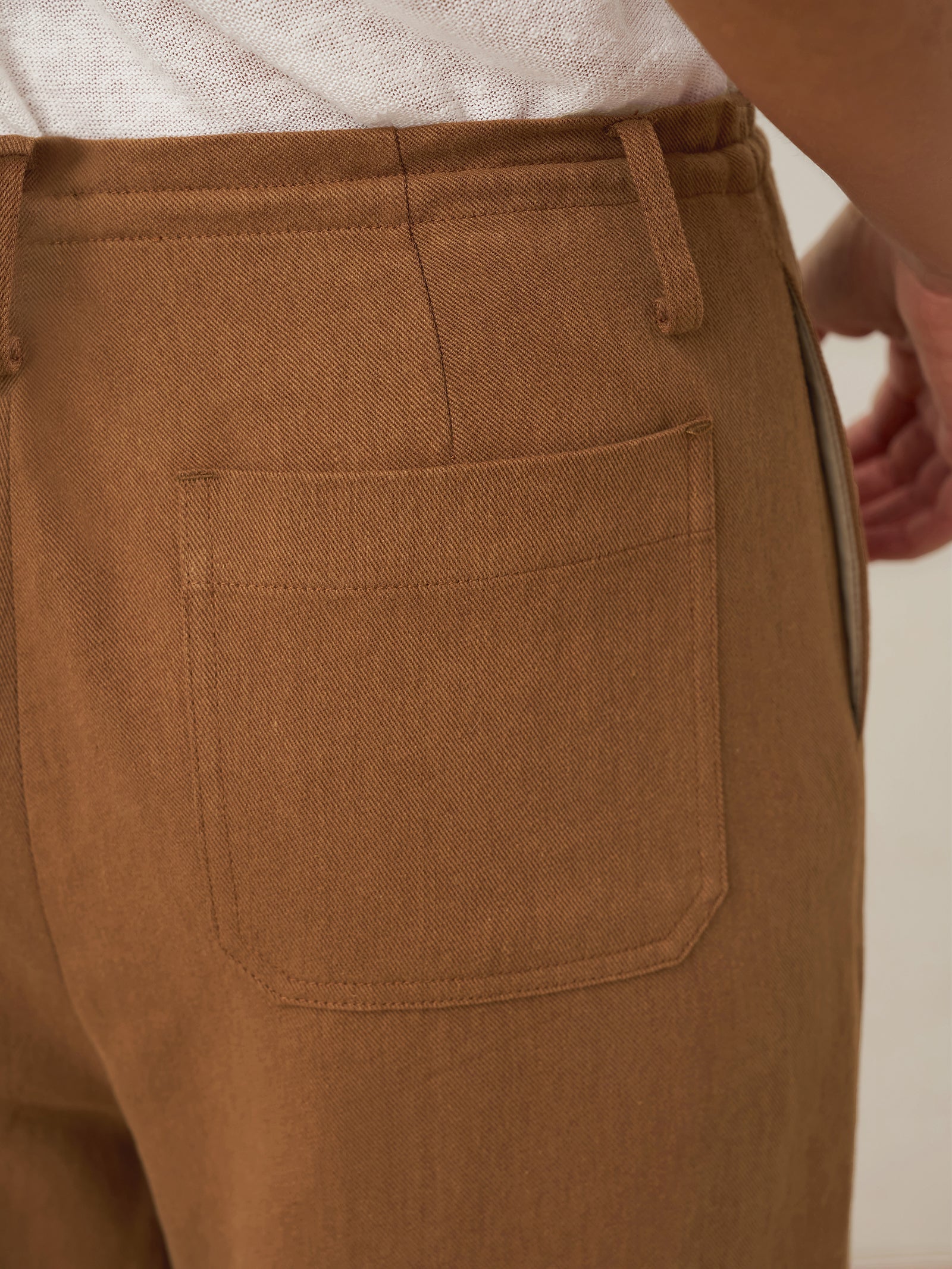 Lyocell Linen Drawstring Straight Leg Pants RACHEL