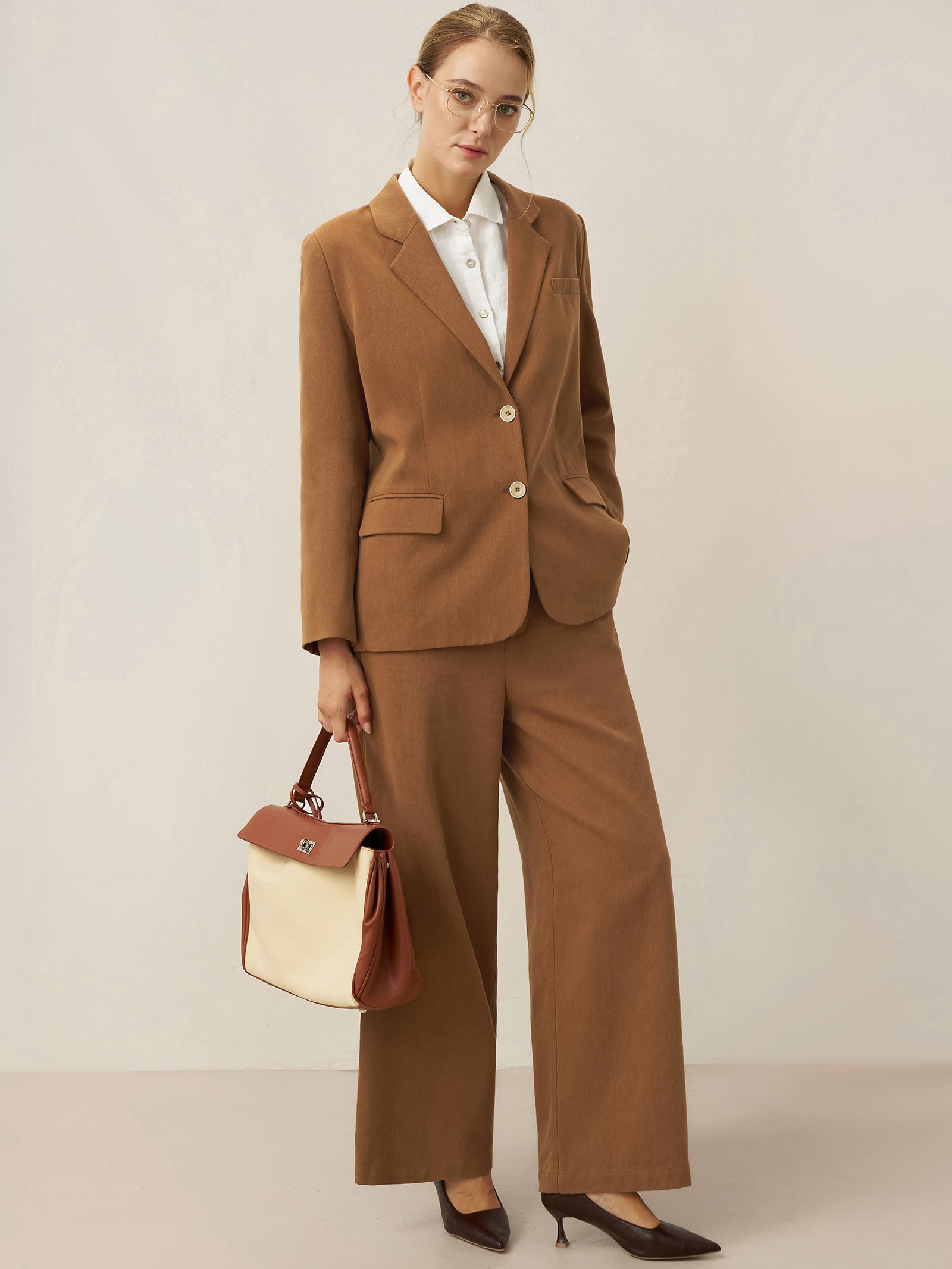 Lyocell Linen Drawstring Straight Leg Pants RACHEL