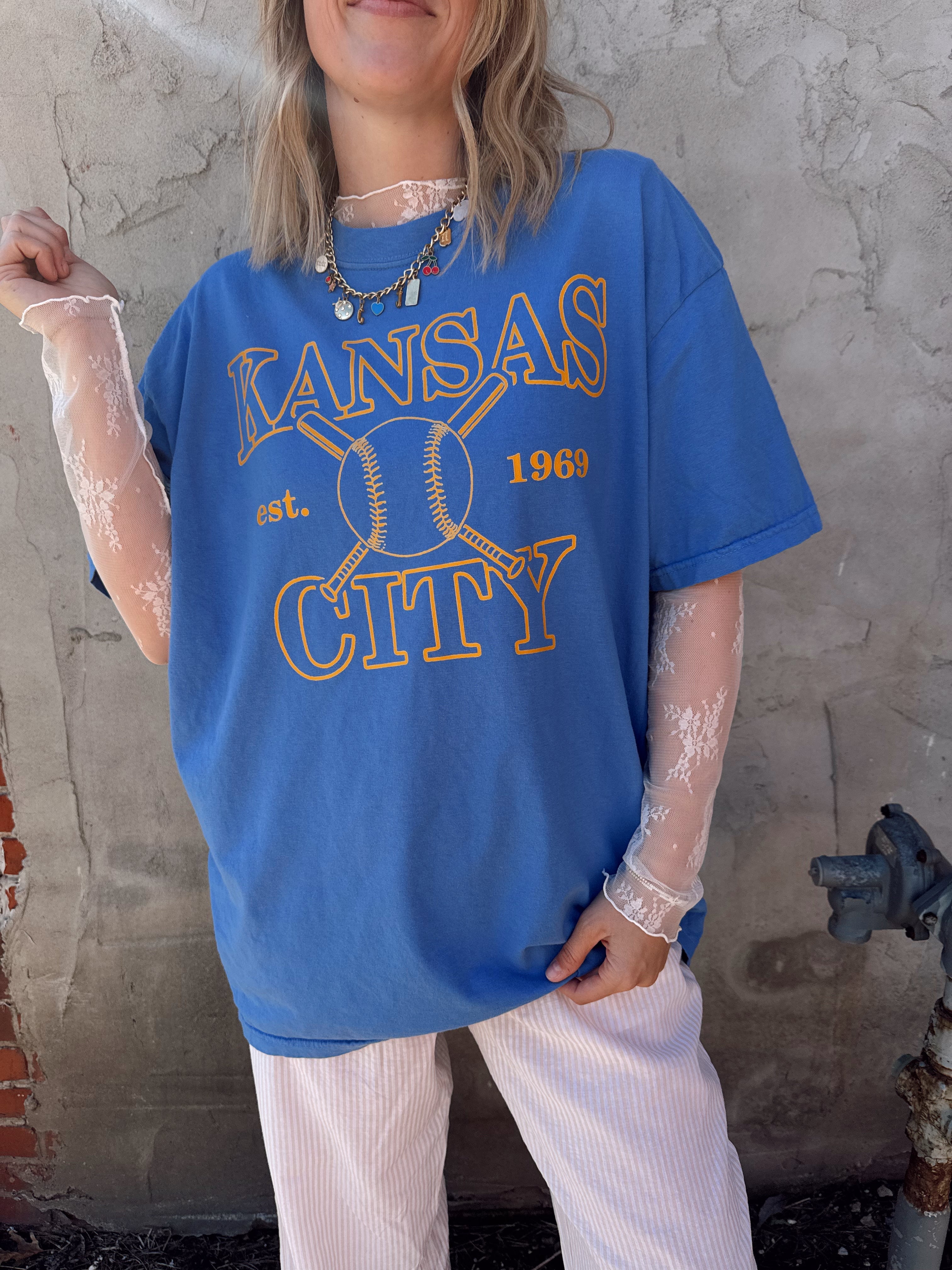 Kansas City x 1969 Baseball Tee| BLUE