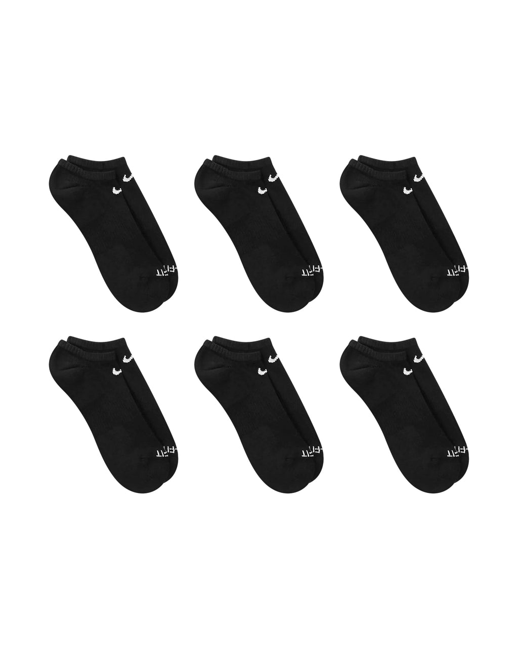 Nike 6-Pack Everyday Plus No Show Socks - Black