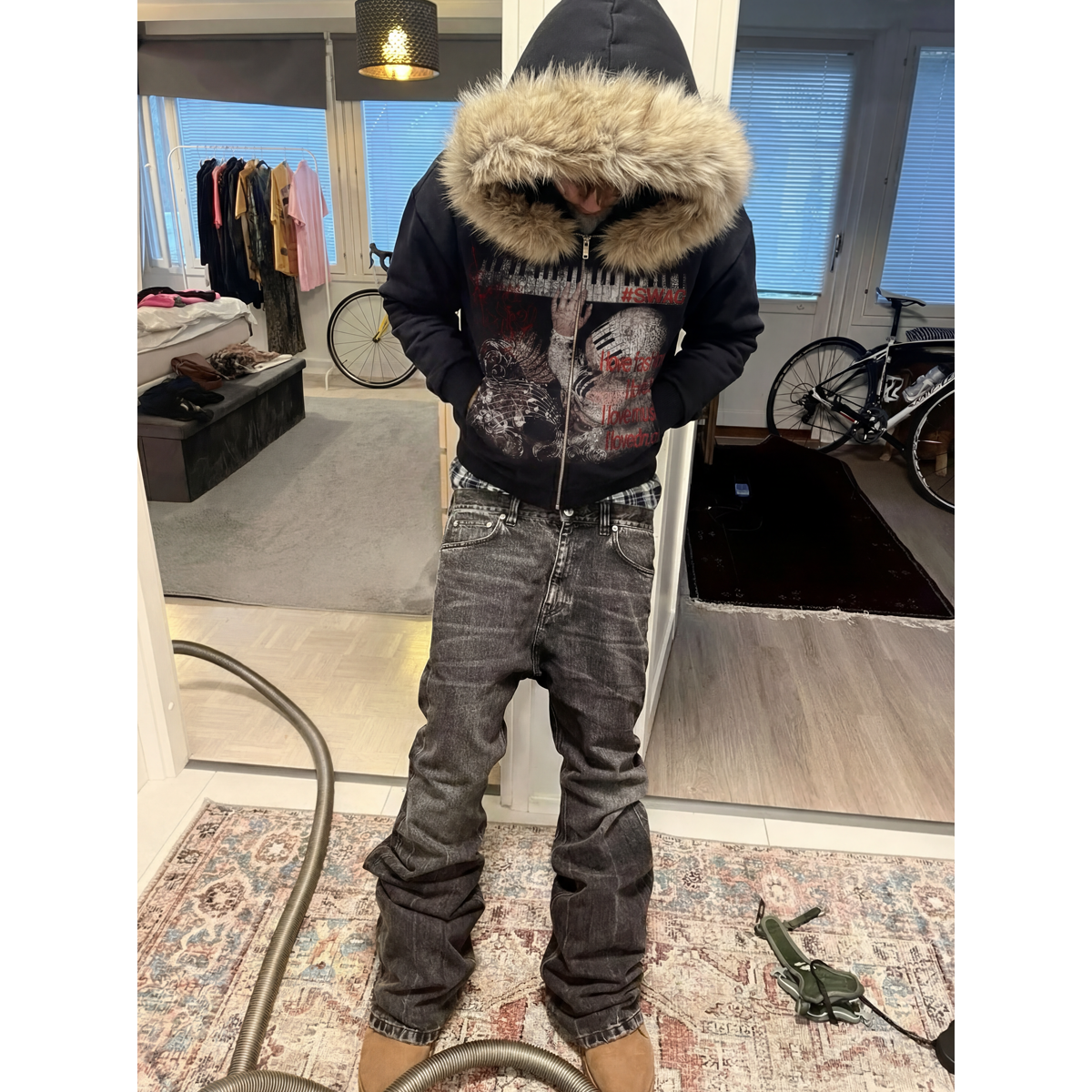 Keys Furr Black Cropped 400GSM Zip-Up Hoodie Streetwear Graphic Y2K Unisex Cotton