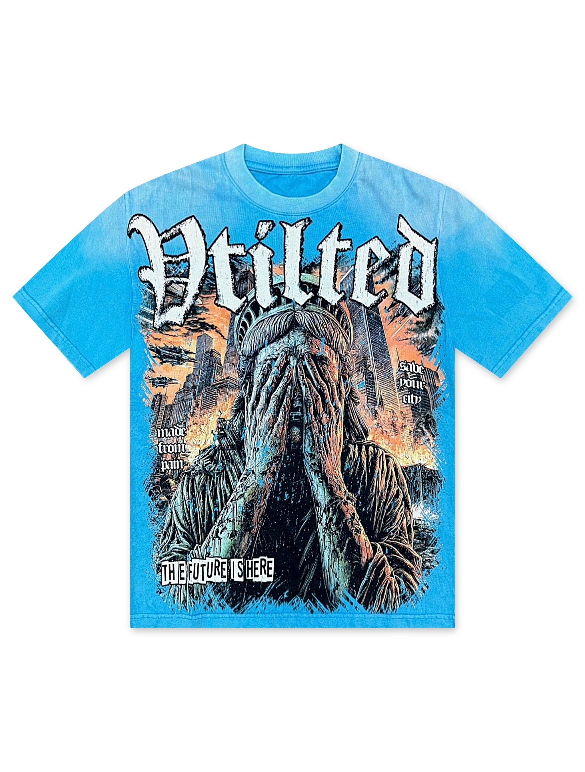 Vtilted Tears Tee - Washed Blue