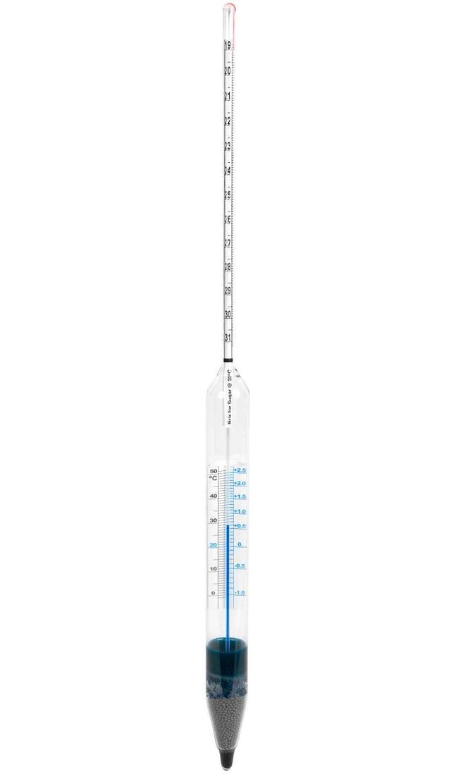 Heathrow Scientific 6601TS-12 Brix Hydrometer, with Thermometer (°C) 0 to 70°, 1/pk